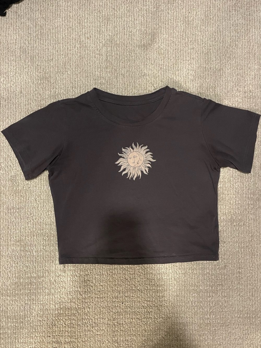 Black Sun Graphic Crop Tee - Short Sleeve